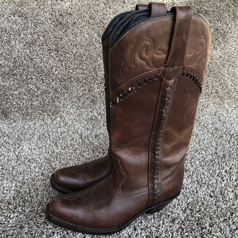 JB Dillon Cowboy Western‎ Boots Womens Size 7.5 M Brown Leather JBW1689 Man-Made